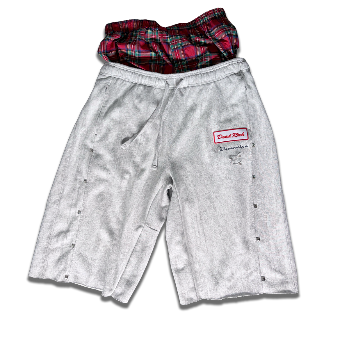 Up Cycled Double Wasted Studded Sweatshorts