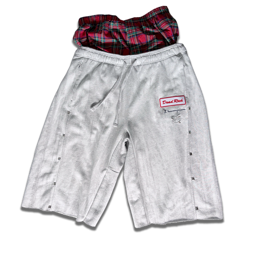 Up Cycled Double Wasted Studded Sweatshorts